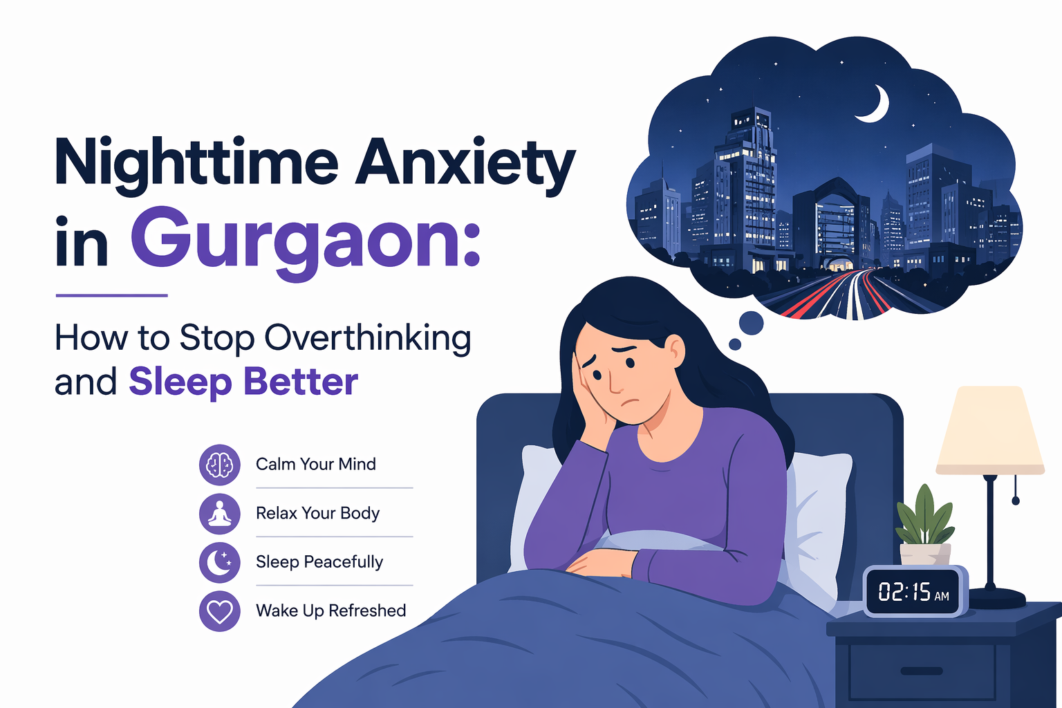  Nighttime Anxiety in Gurgaon: How to Stop Overthinking and Sleep Better